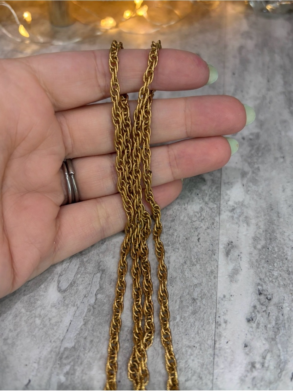 Monet Gold Tone Chain Necklace 26 Inches Long Jewelry Signed Layering Piece - Picture 2 of 4
